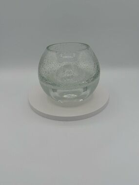 Vintage MCM Large Clear Hand blown Glass Oil Lamp, Vase, Paperweight